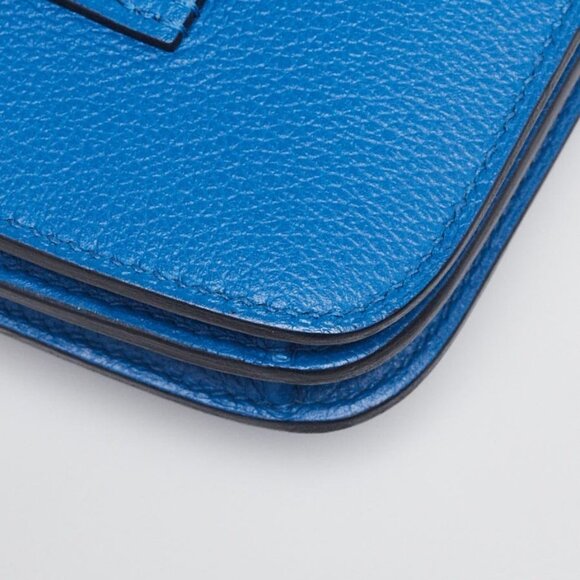 Hermes Bleu Zellige Evercolor Leather Palladium Plated 2002 Wallet - Picture 4 of 12